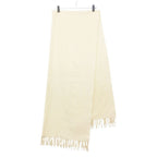Hermes Scarf Cashmere Large Shawl Fringe Cream
