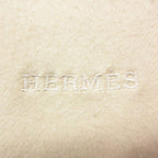 Hermes Scarf Cashmere Large Shawl Fringe Cream