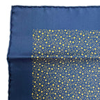 Hermes 100% Silk Petit Carre 45 Gavroche All Over Pattern Scarf Navy Yellow