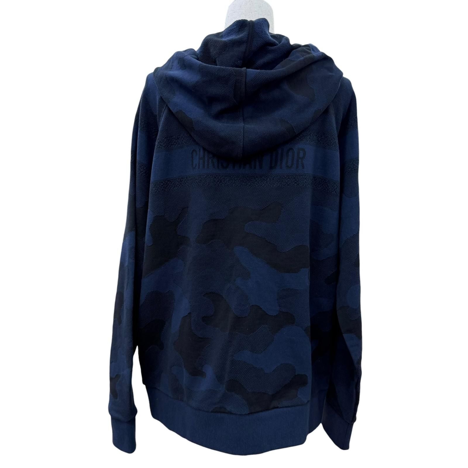 Dior Cotton Camouflage Hoodie Navy 44 — view 4