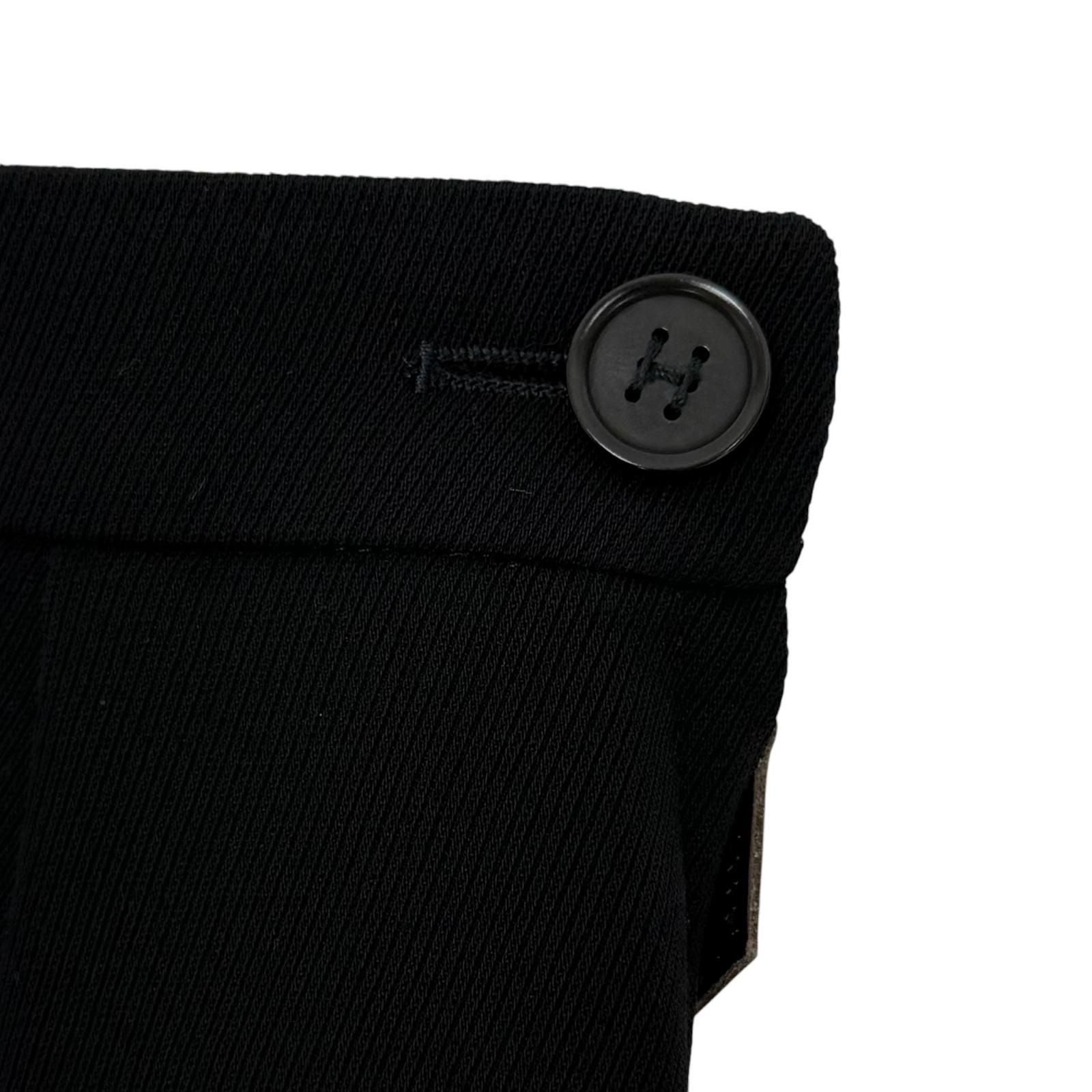 Hermes Vintage Wool Martin Margiela Era Logo Button Pleated Pants Black 38 — view 7