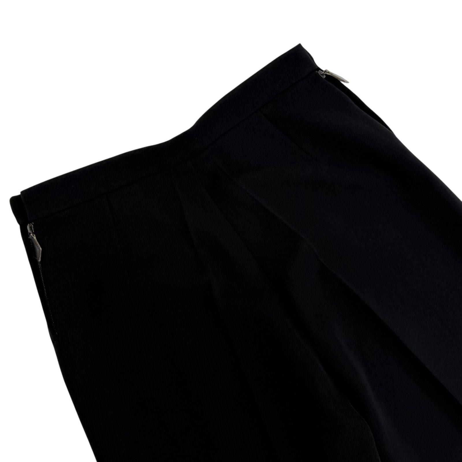 Hermes Vintage Wool Martin Margiela Era Logo Button Pleated Pants Black 38 — view 5