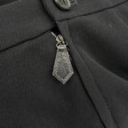 Hermes Vintage Wool Martin Margiela Era Logo Button Pleated Pants Black 38 — view 8