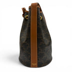 Celine Triomphe Small Drawstring Shoulder Bag Canvas Tan with Protective