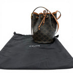 Celine Triomphe Small Drawstring Shoulder Bag Canvas Tan with Protective