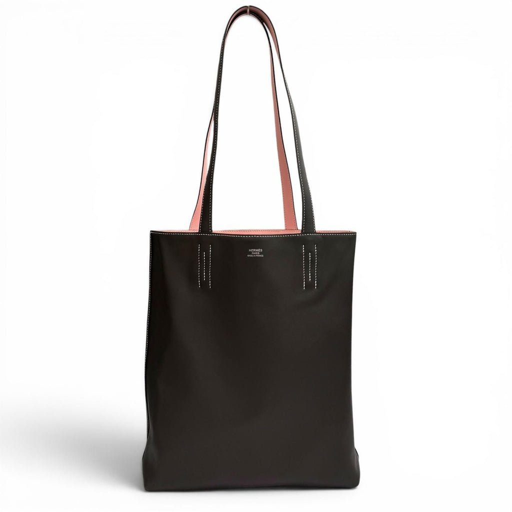 Hermes Neo Double Sens 35 Ebene Rose Sakura Swift Reversible Tote Bag
