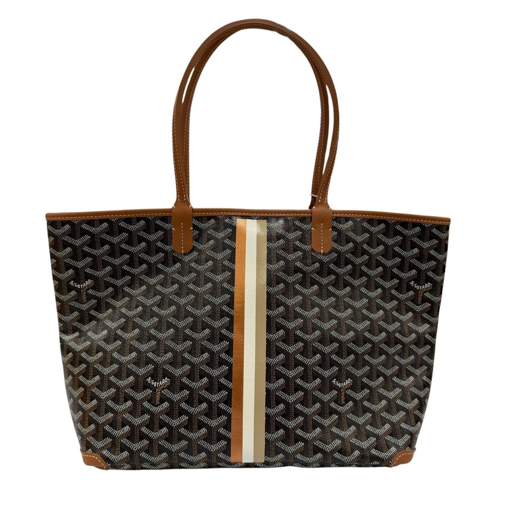 Goyard Artois PM Ma Cage Tote in Canvas Leather Brown