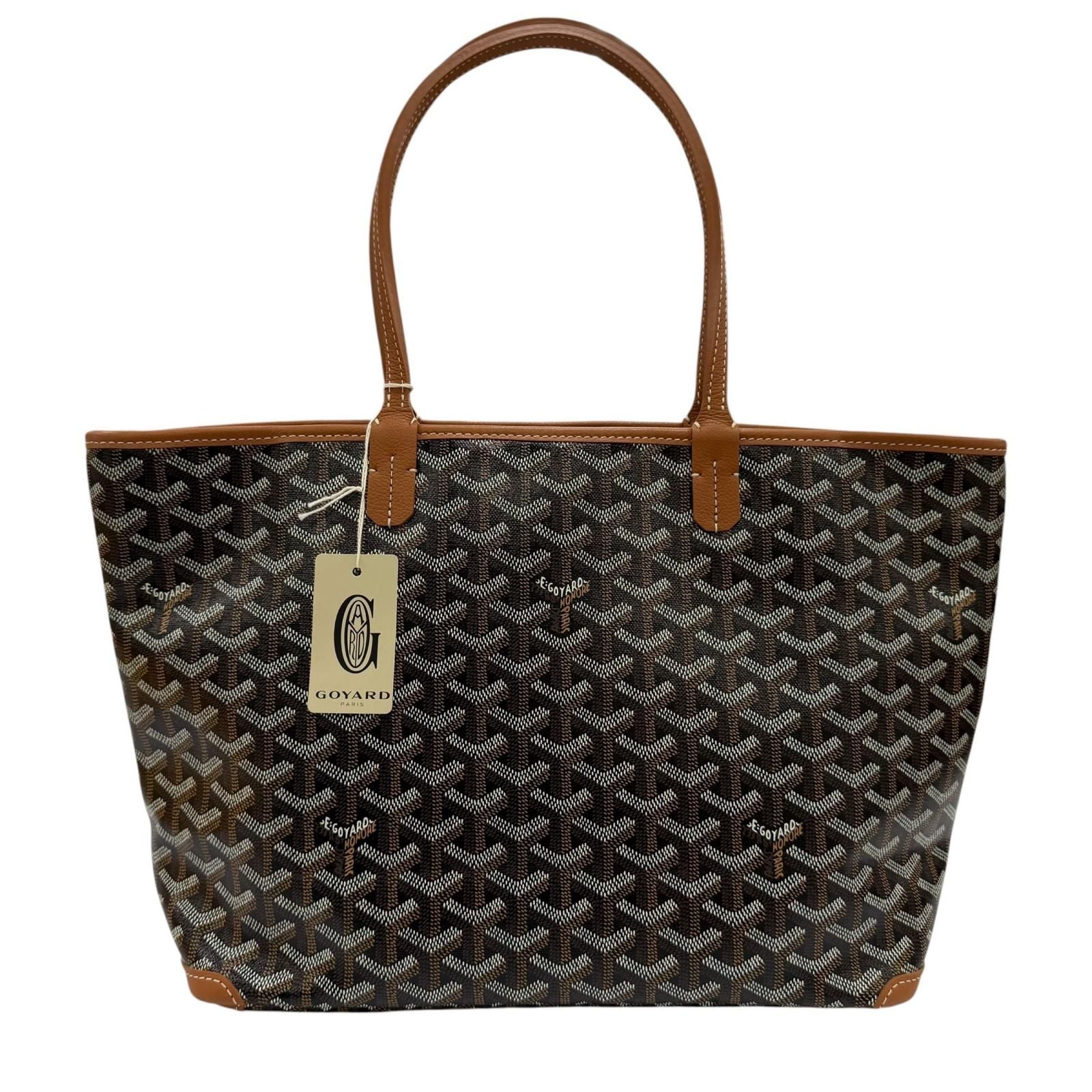 Goyard Artois PM Ma Cage Tote in Canvas Leather Brown — view 3
