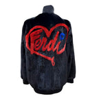 Fendi FF Logo Heart Motif Mink Zip Jacket Black 38 — view 4