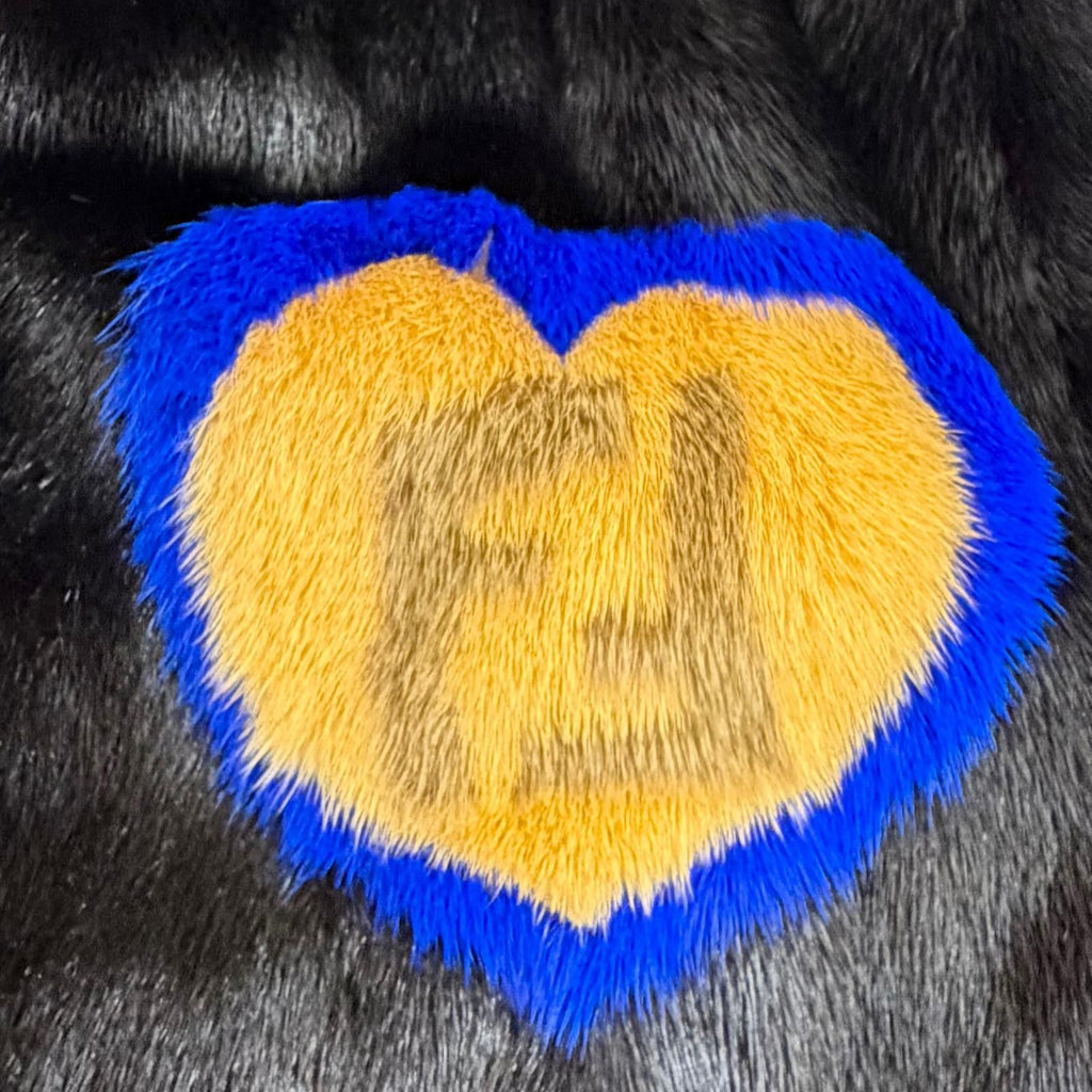 Fendi FF Logo Heart Motif Mink Zip Jacket Black 38 — view 6