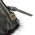 Fendi FF Logo Heart Motif Mink Zip Jacket Black 38 — view 8