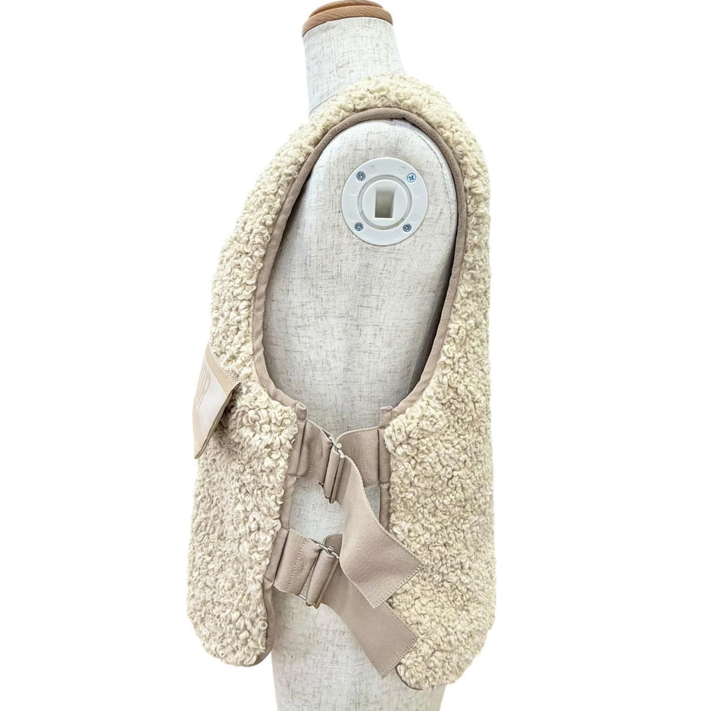Dior Macro Cannage Fleece Reversible Vest Beige XS — view 3