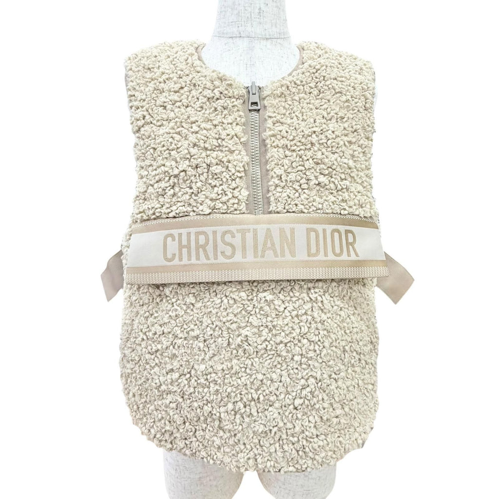Dior Macro Cannage Fleece Reversible Vest Beige XS