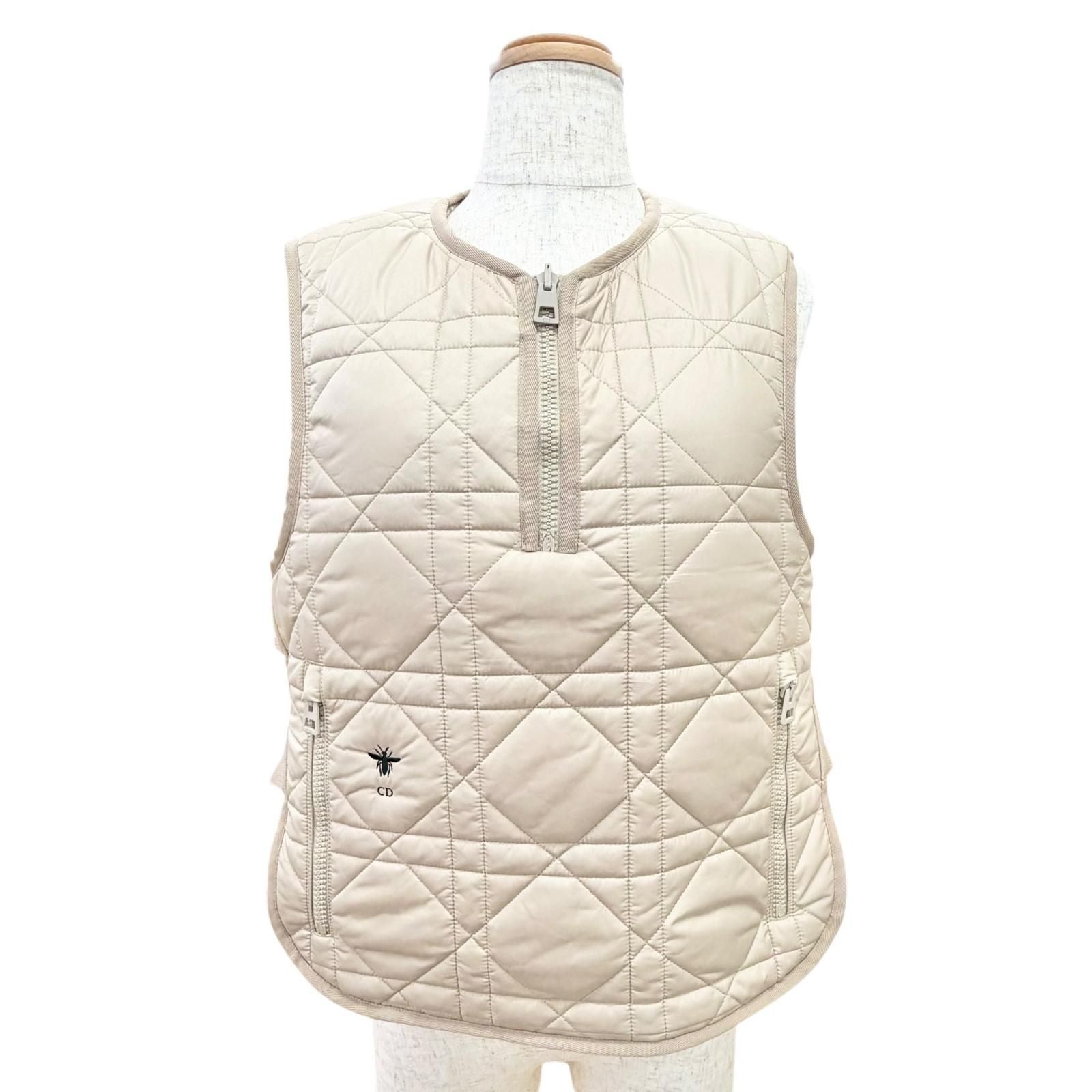 Dior Macro Cannage Fleece Reversible Vest Beige XS — view 2