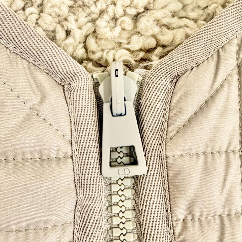 Dior Macro Cannage Fleece Reversible Vest Beige XS — view 7
