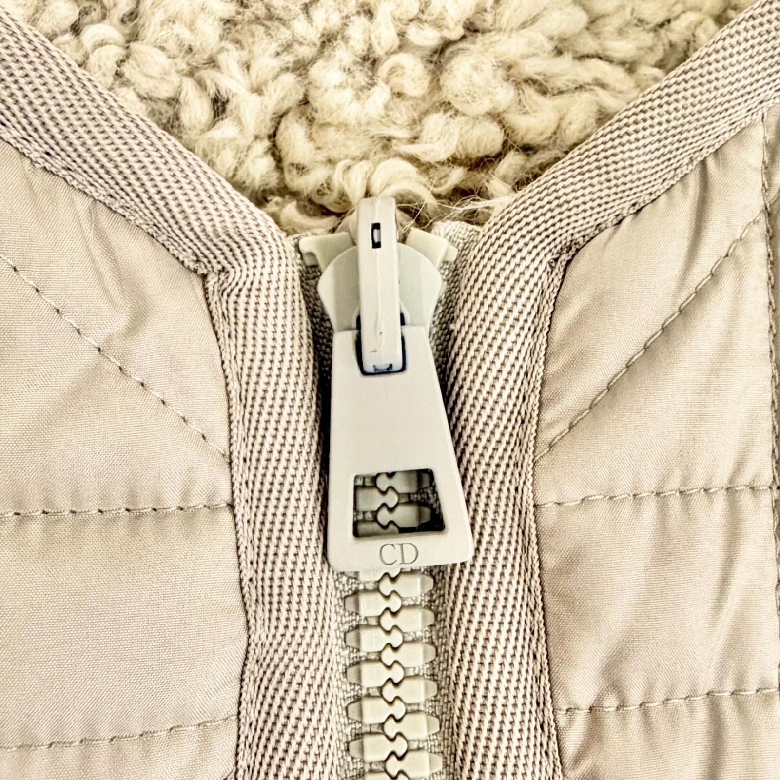 Dior Macro Cannage Fleece Reversible Vest Beige XS — view 7