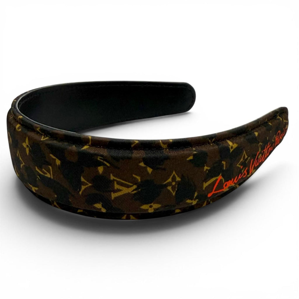 Louis Vuitton Headband LV Safari Monogram Leather Brown