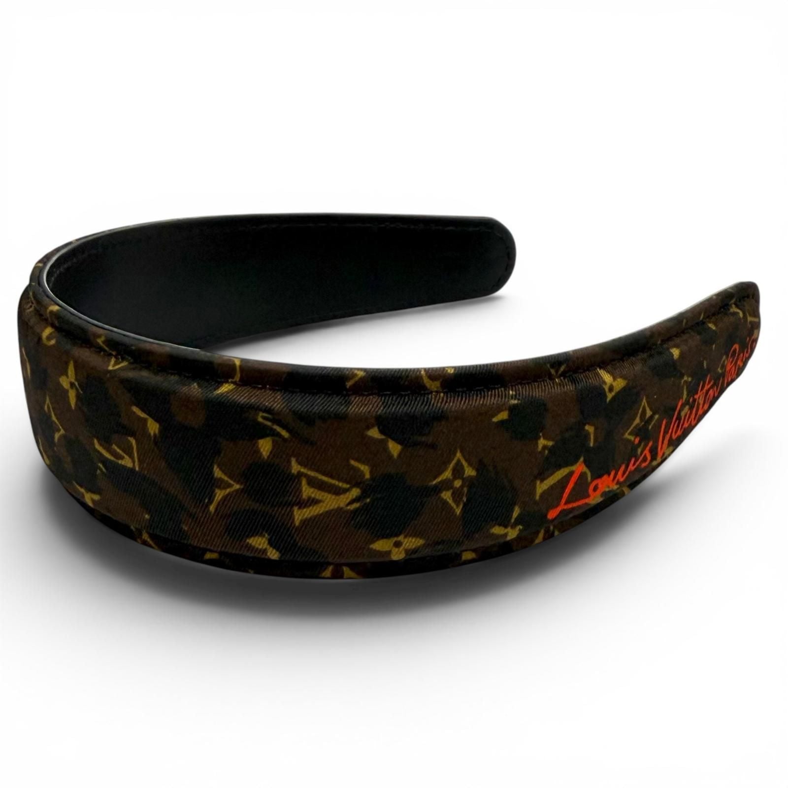 Louis Vuitton Headband LV Safari Monogram Leather Brown