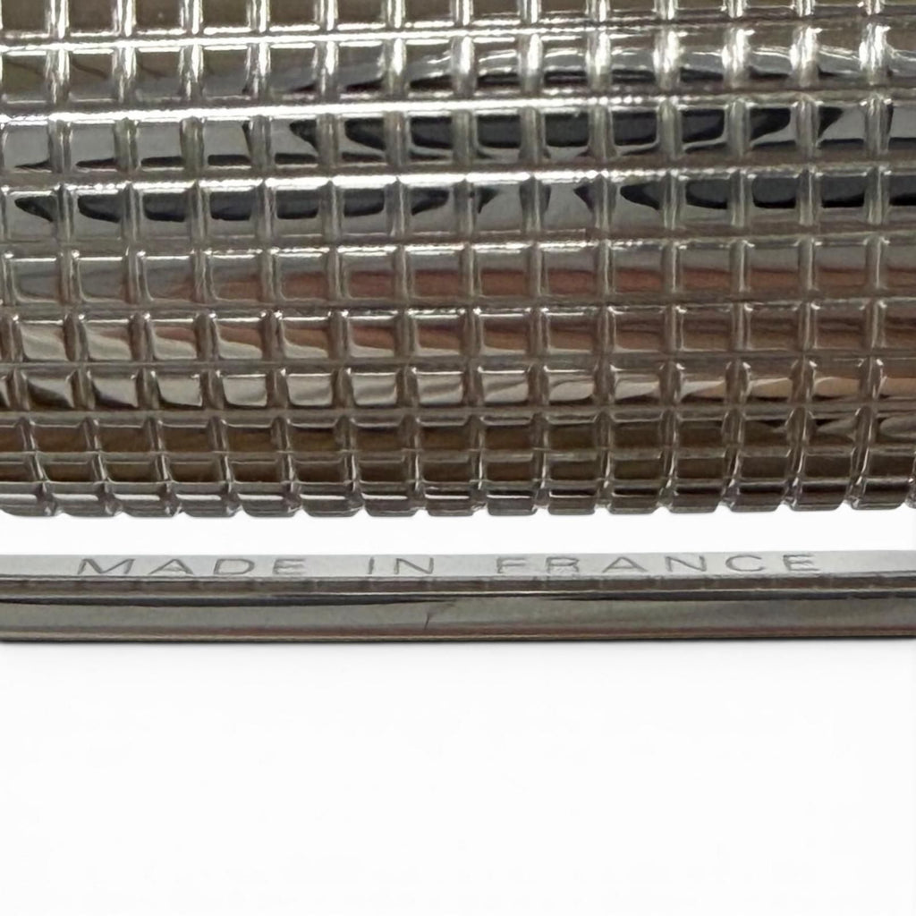 Louis Vuitton Doc Lacquer Plaid Pattern Cap Type Ballpoint Pen Silver Black