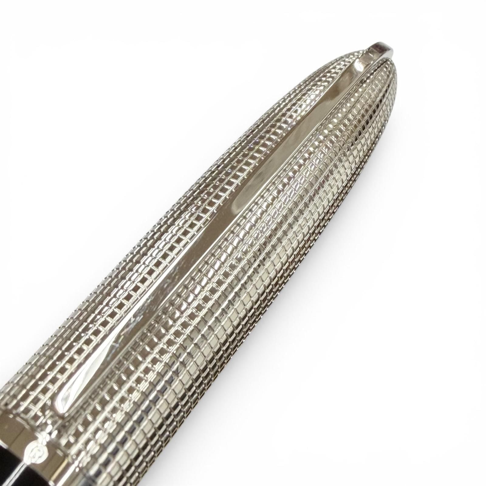 Louis Vuitton Doc Lacquer Plaid Pattern Cap Type Ballpoint Pen Silver Black