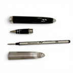 Louis Vuitton Doc Lacquer Plaid Pattern Cap Type Ballpoint Pen Silver Black