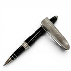 Louis Vuitton Doc Lacquer Plaid Pattern Cap Type Ballpoint Pen Silver Black