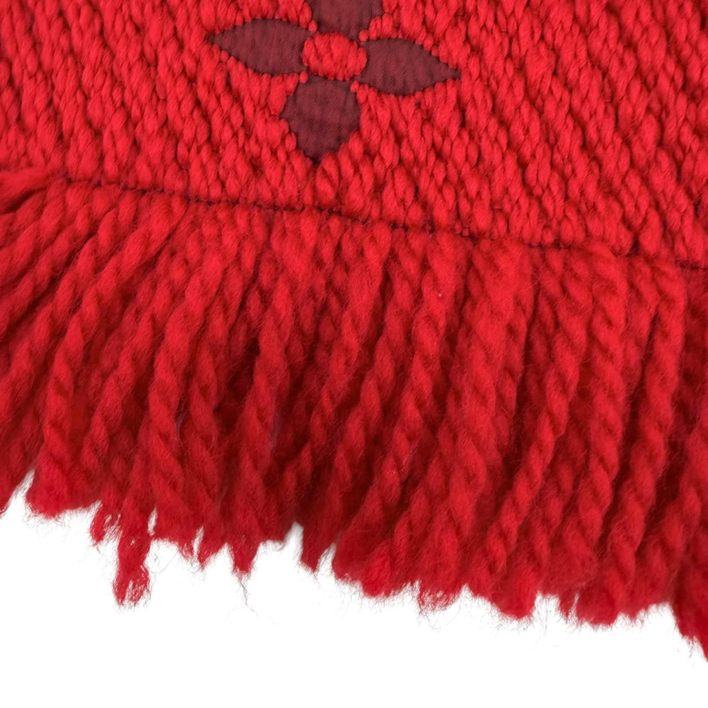 Louis Vuitton Echarpe Logo Mania Wool Silk Ruby Monogram Scarf