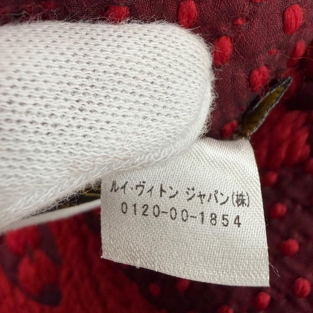 Louis Vuitton Echarpe Logo Mania Wool Silk Ruby Monogram Scarf