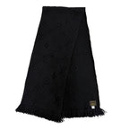 Louis Vuitton Echarpe Logo Mania Silk Blend Anthracite Monogram Scarf Black