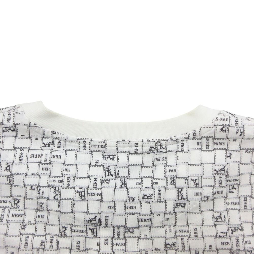 Hermes Short Sleeve T-Shirt Bolduc Check Top White — view 7