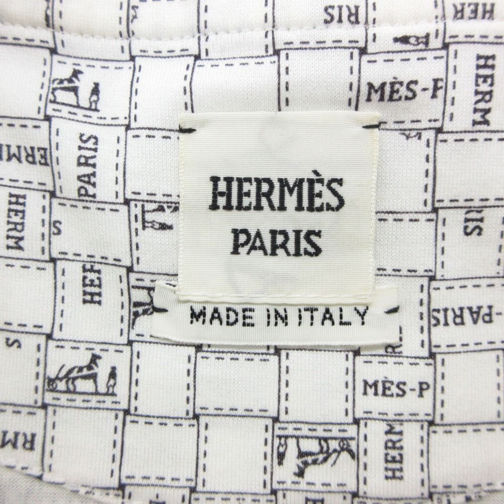 Hermes Short Sleeve T-Shirt Bolduc Check Top White — view 5