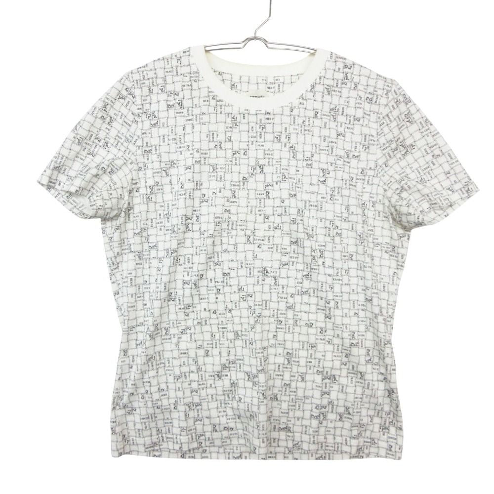 Hermes Short Sleeve T-Shirt Bolduc Check Top White