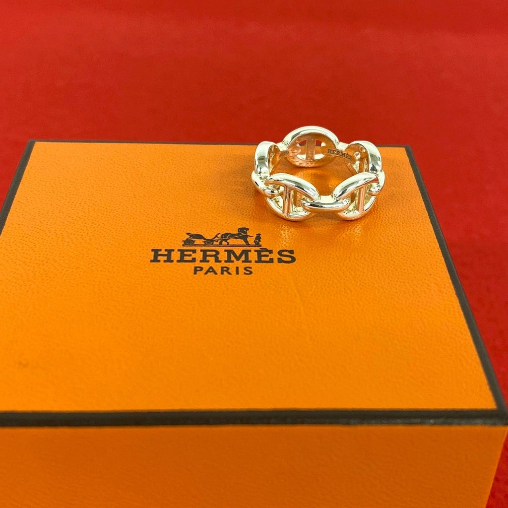 Hermes Chaine D'ancre Ring 925 Sterling Silver