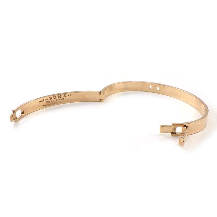 Hermes Bangle D'ancre PM XS 27 Points Diamond Total 18k Pink Gold Bracelet