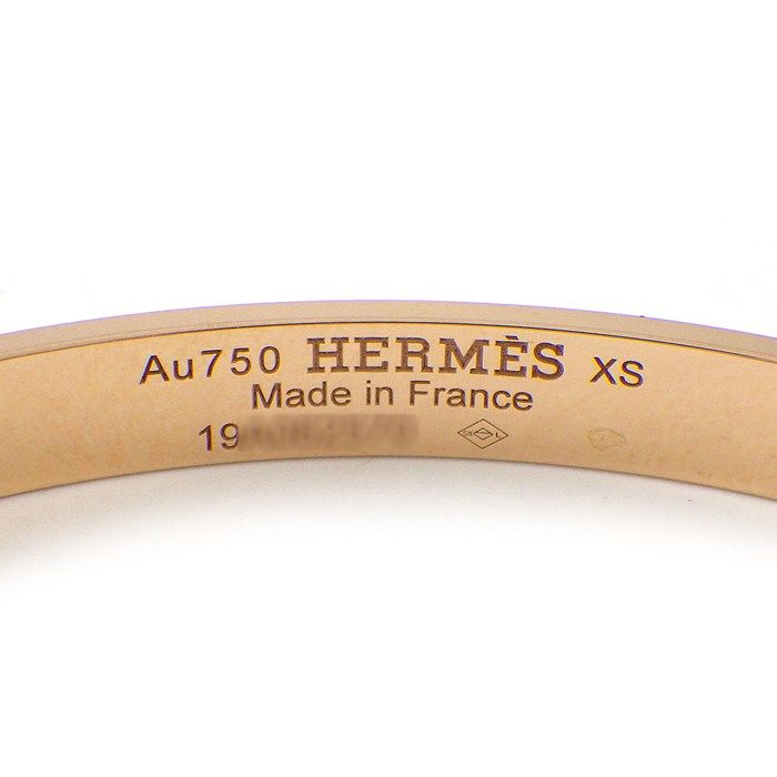 Hermes Bangle D'ancre PM XS 27 Points Diamond Total 18k Pink Gold Bracelet