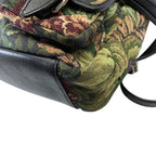 Saint Laurent Festival Tapestry Backpack Canvas Leather Black Multicolor Fine — view 4