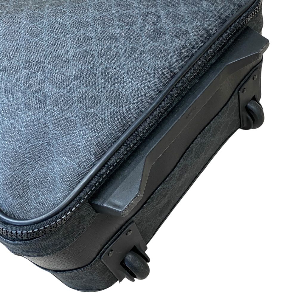 Gucci GG Supreme Travel Bag Carry Case Trolley Leather Black Gray Fine Daily — view 6