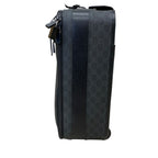 Gucci GG Supreme Travel Bag Carry Case Trolley Leather Black Gray Fine Daily — view 2