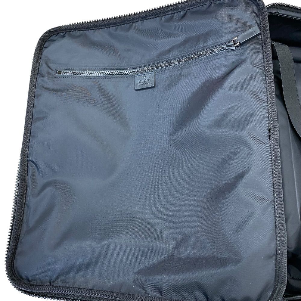 Gucci GG Supreme Travel Bag Carry Case Trolley Leather Black Gray Fine Daily — view 8