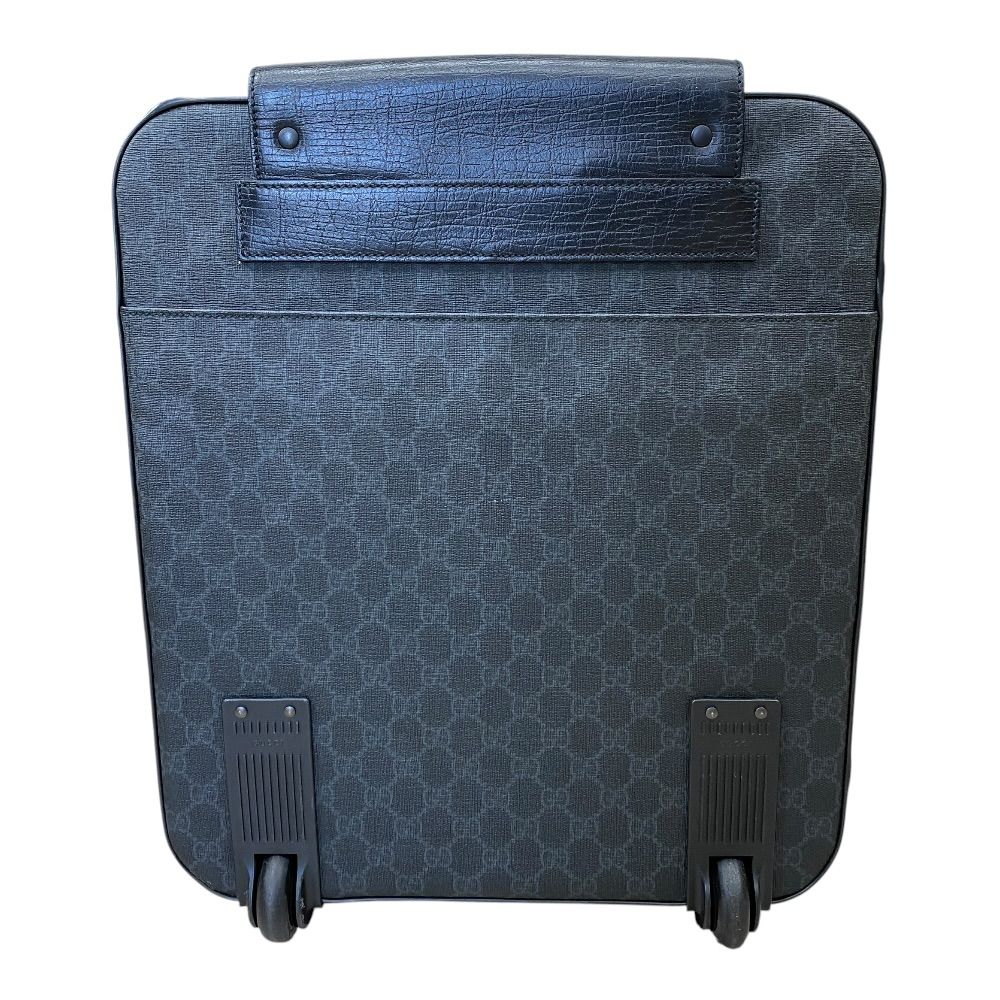 Gucci GG Supreme Travel Bag Carry Case Trolley Leather Black Gray Fine Daily — view 3