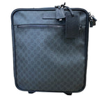Gucci GG Supreme Travel Bag Carry Case Trolley Leather Black Gray Fine Daily