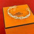Hermes Included Enchainee Bangle 925 Sterling Silver Bracelet