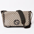 Gucci GG Supreme Canvas Messenger Shoulder Bag Silver