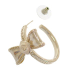 Chanel Ribbon Hoop CC Logo Earrings Metal Gold — view 5