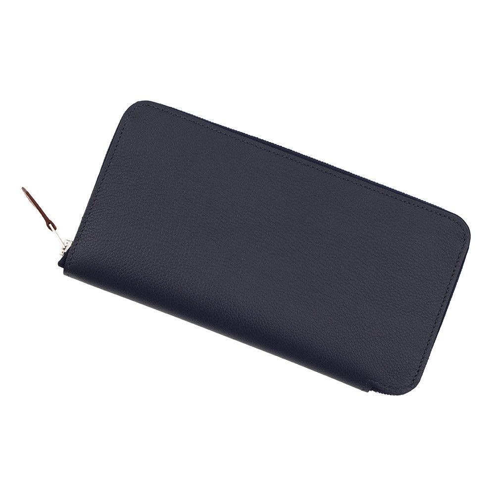 Hermes Wallet Azap Long Silk in Blue Nuit Silver