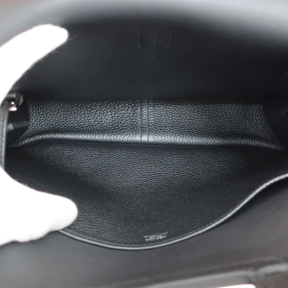 Hermes Heaven Halzan 31 Black Noir Bag Silver