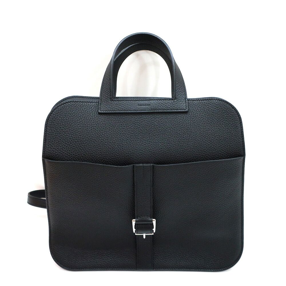 Hermes Heaven Halzan 31 Black Noir Bag Silver