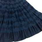 Chanel Polka Dot Knit Flare Skirt CC Logo 34 Navy — view 5