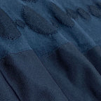 Chanel Polka Dot Knit Flare Skirt CC Logo 34 Navy — view 7