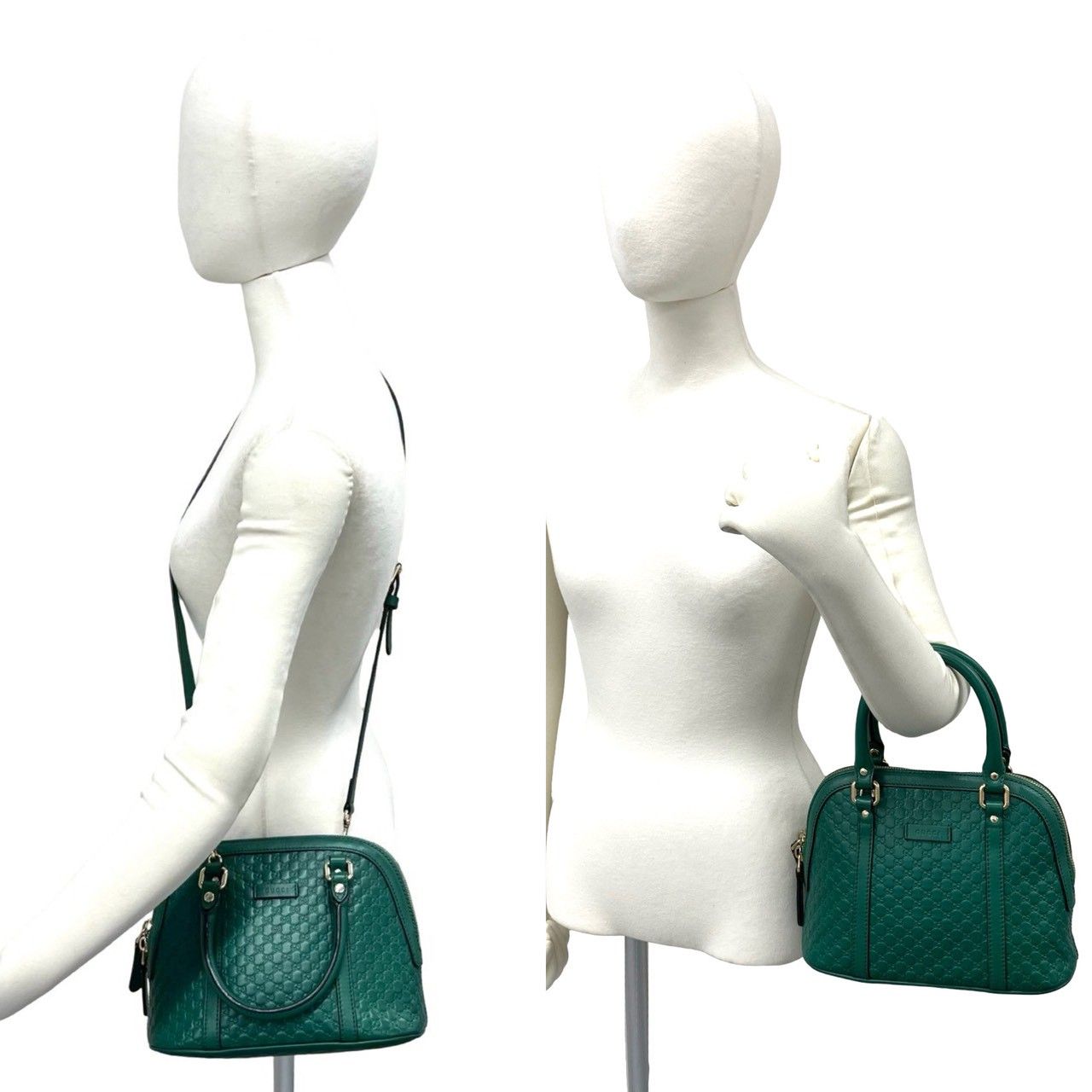 Gucci Micro Guccissima Leather 2-Way Shoulder Bag Mini Green